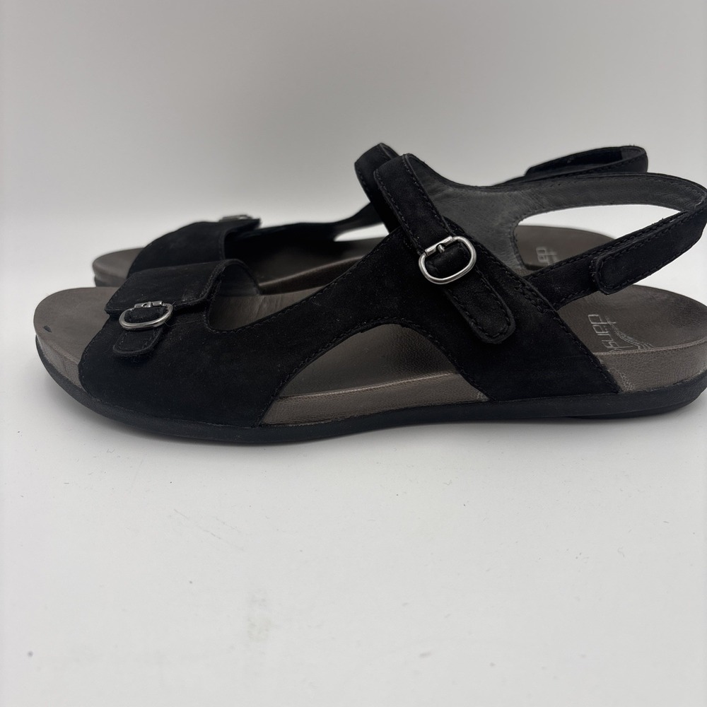 Dansko Sandals Womens Tricia Milled Burnished Wedge Black Comfort 38 - Picture 7 of 14